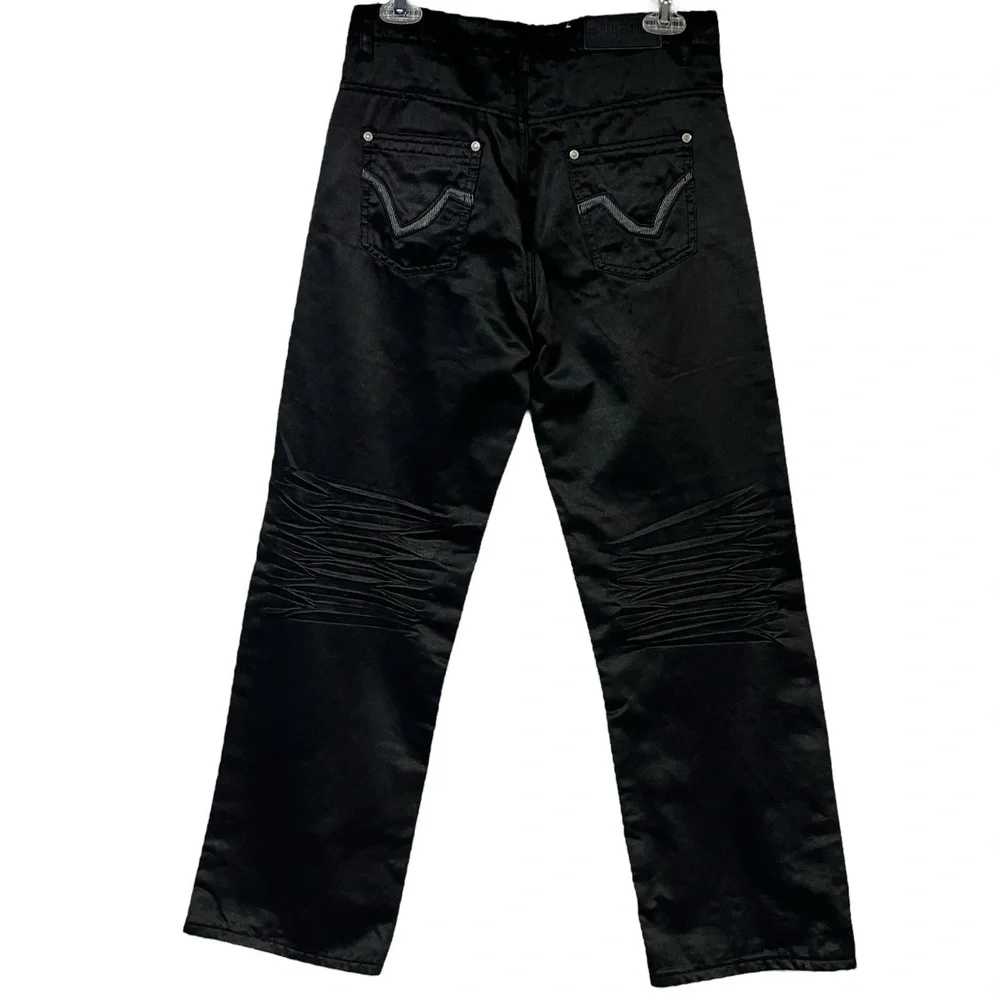Old Skool Brand Jeans Size 18 Black‎ 5-Pockets Coated Crinkle Trendy Casual
